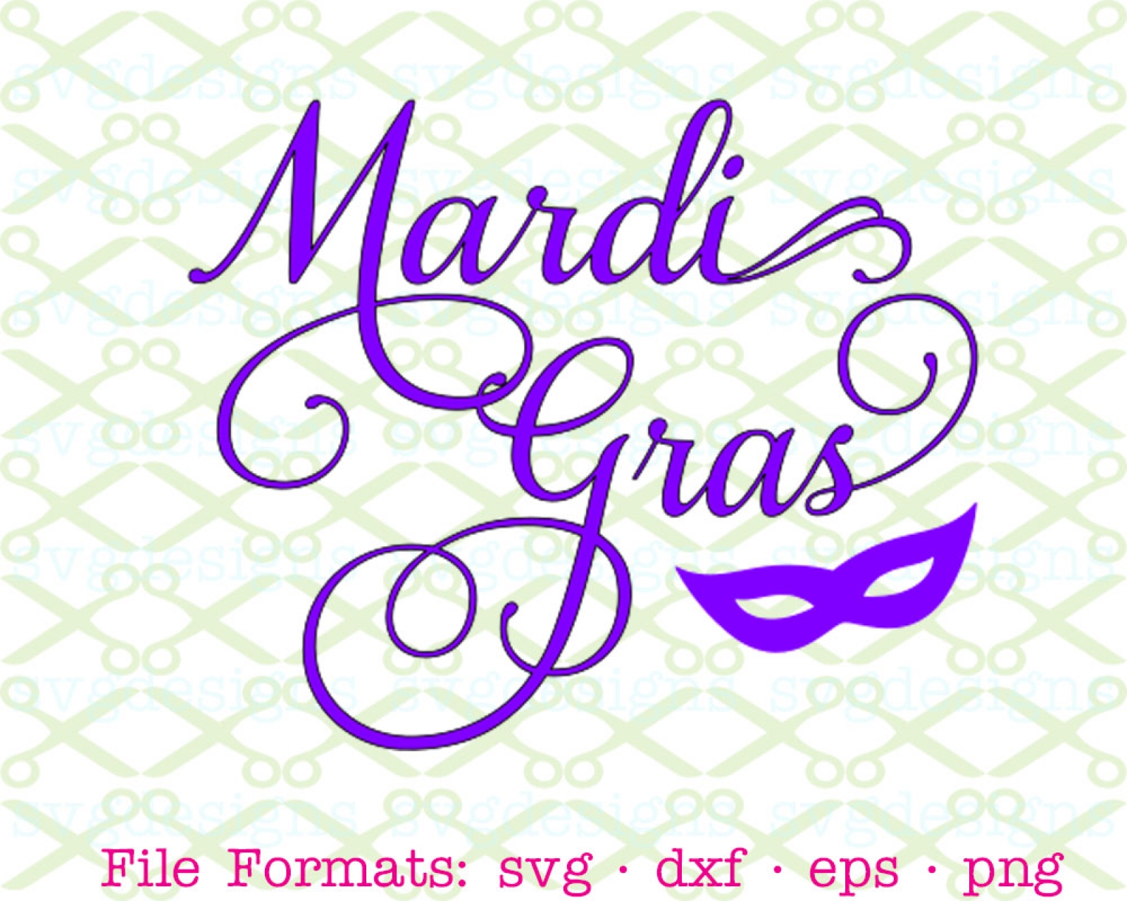 MARDI GRAS SVG -Cricut & Silhouette Files SVG DXF EPS PNG | MONOGRAMSVG
