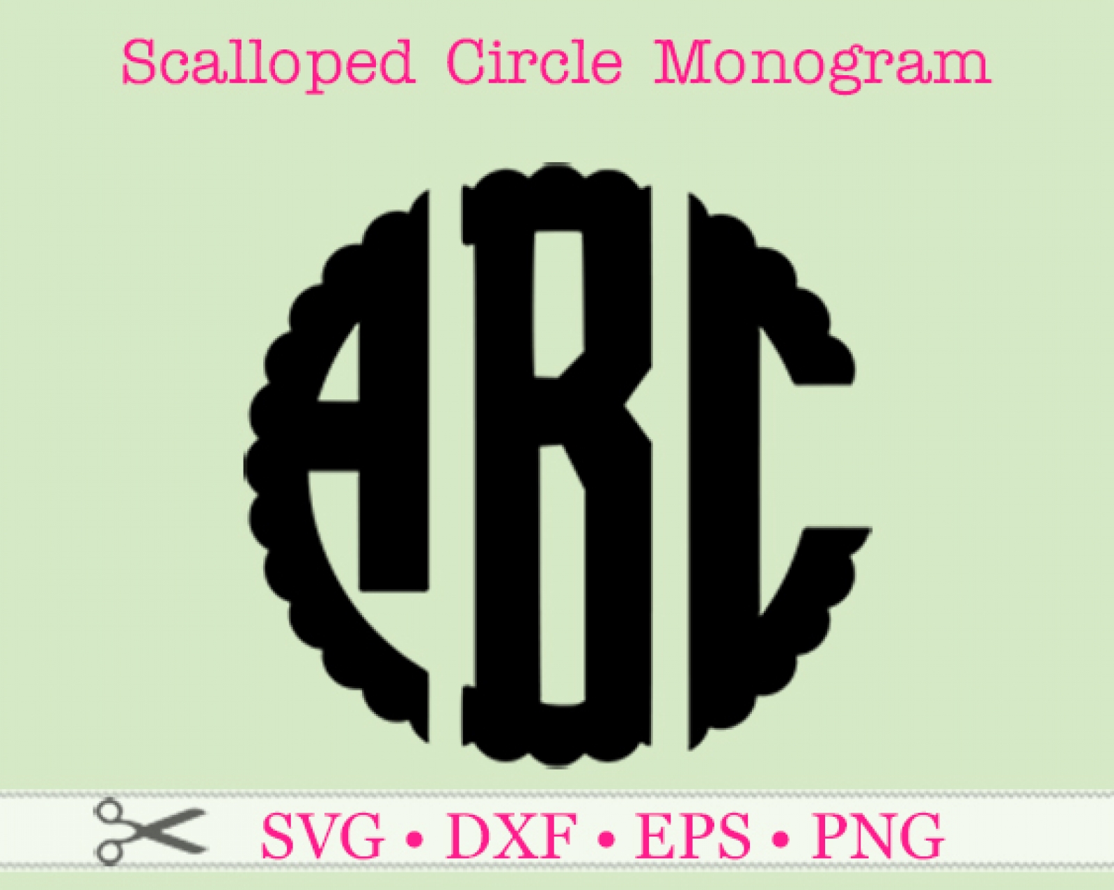 Download SCALLOP THREE LETTER CIRCLE MONOGRAM | MONOGRAMSVG.COM by ...