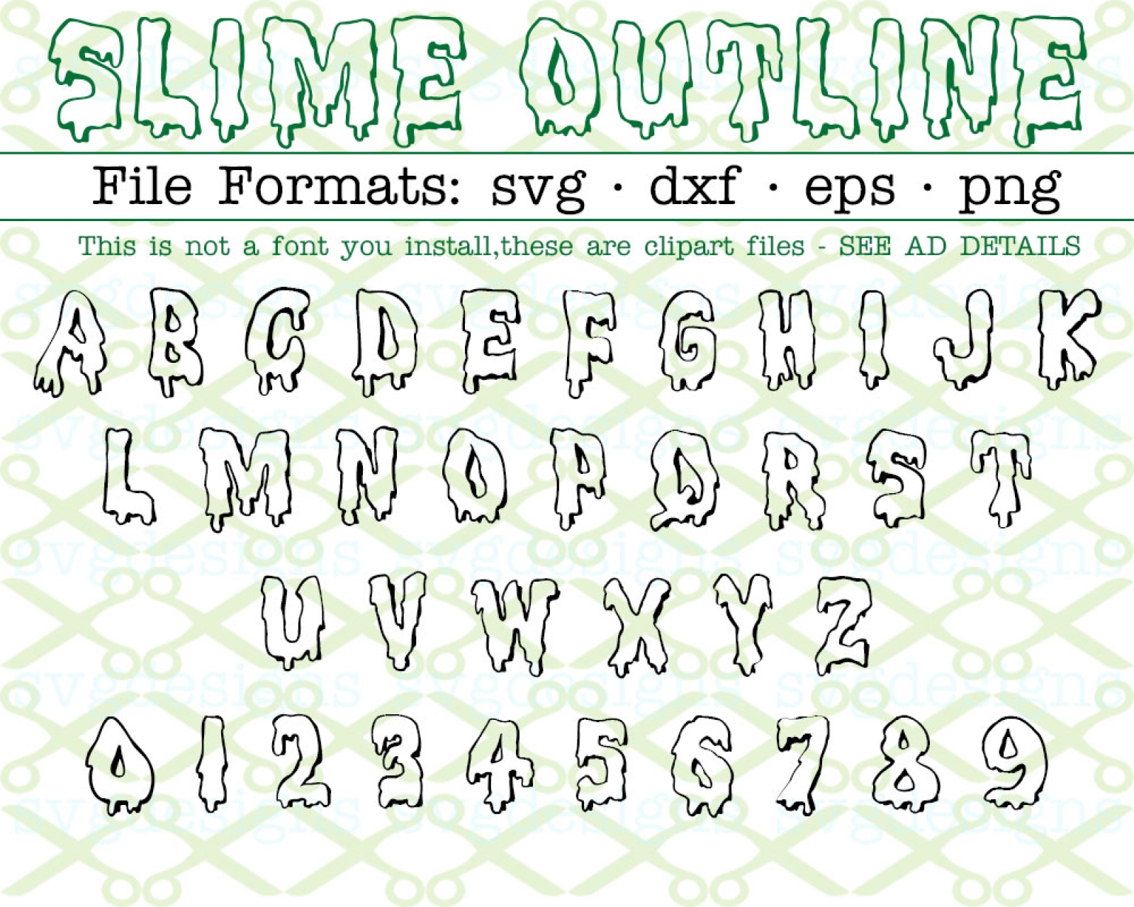 Download SLIME OUTLINE Halloween Font-Cricut & Silhouette Files SVG ...