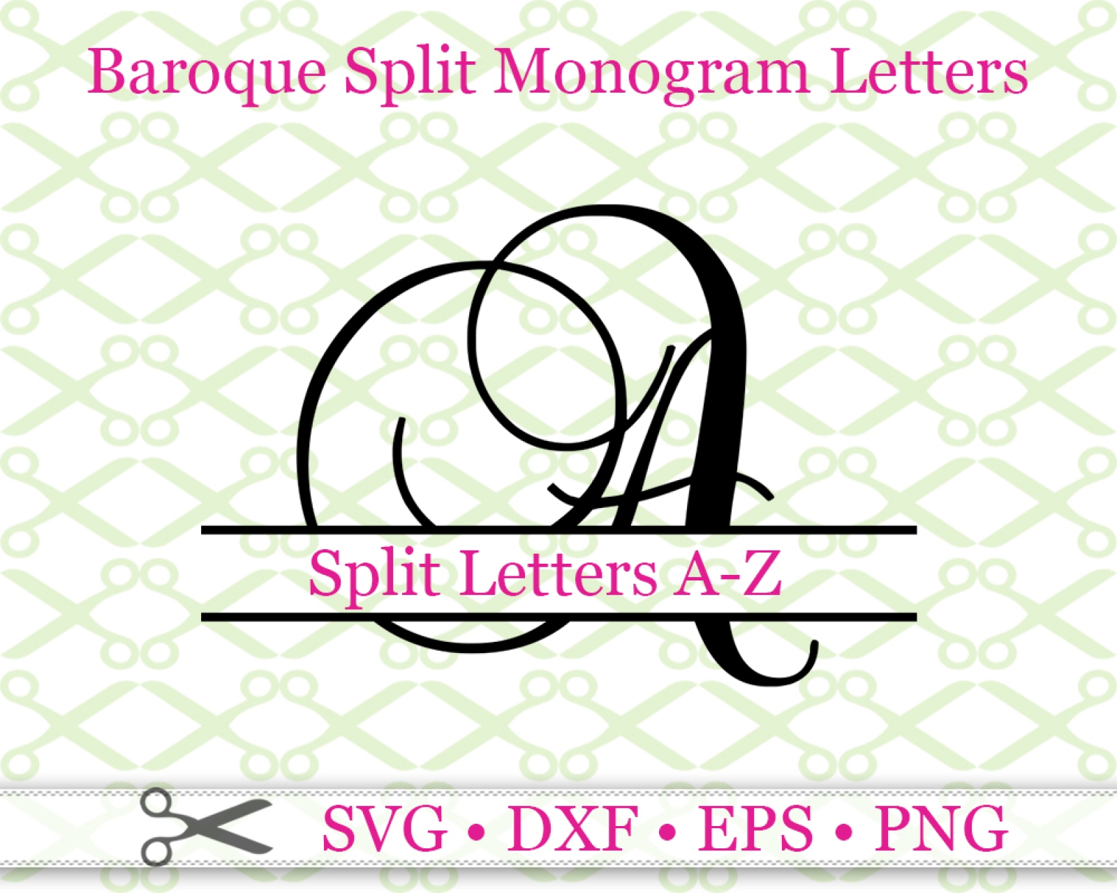 Download BAROQUE SPLIT LETTER MONOGRAMCricut & Silhouette Files SVG DXF EPS PNG | MONOGRAMSVG.COM by SVG ...