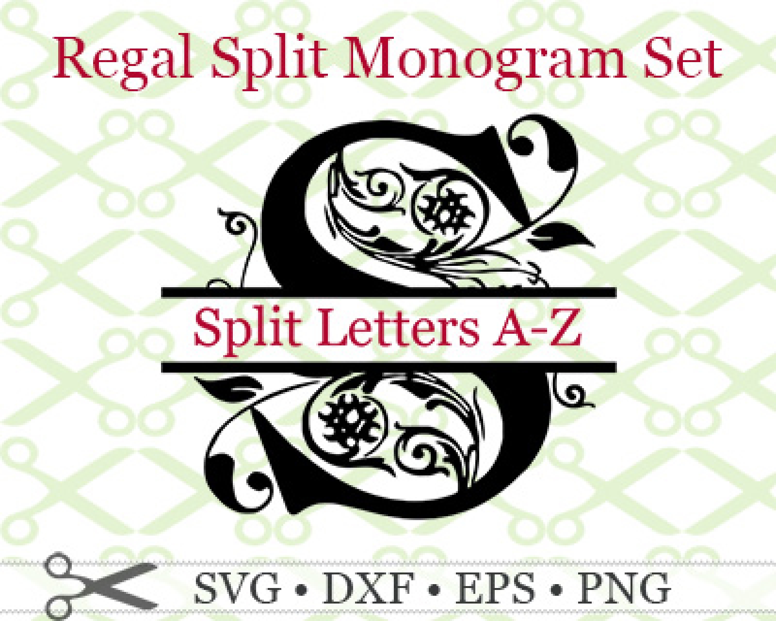 Download REGAL SPLIT MONOGRAM SVG-Cricut & Silhouette Files SVG DXF EPS PNG | MONOGRAMSVG.COM by SVG Designs
