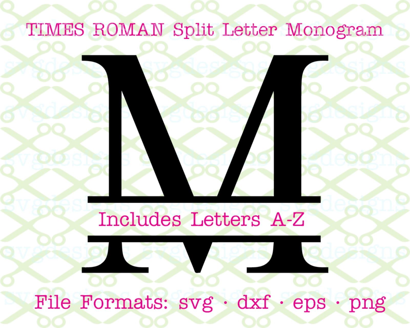 Download TIMES NEW ROMAN SPLIT LETTER MONOG Cricut & Silhouette SVG ...