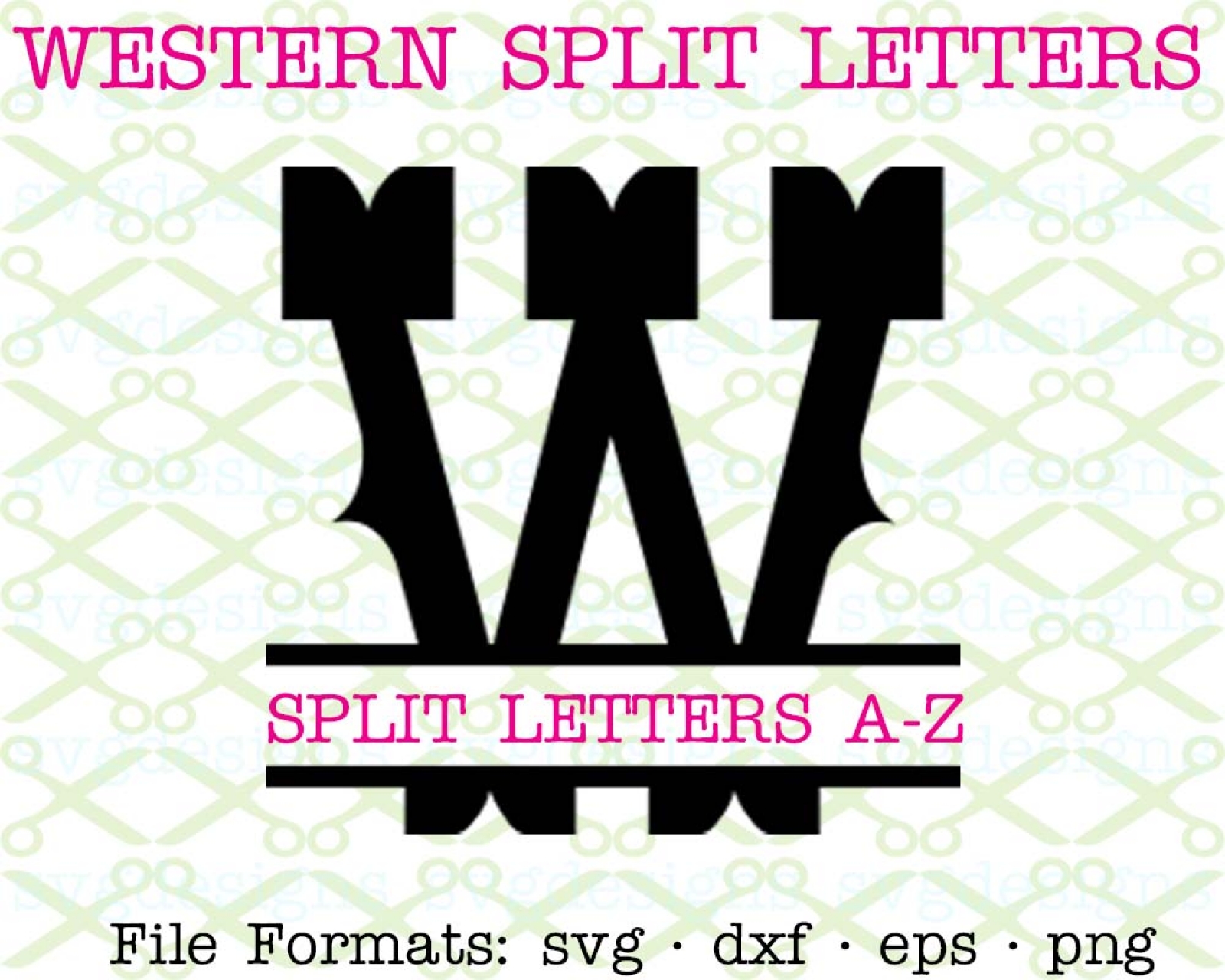 Download WESTERN SPLIT LETTER MONOGRAM Cricut & Silhouette SVG DXF ...