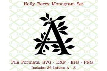 HOLLY MONOGRAM SVG FILES