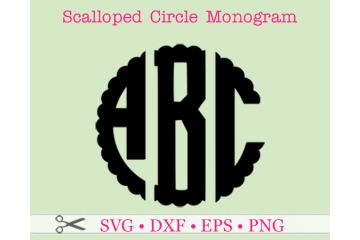 SCALLOP THREE LETTER MONOGRAM
